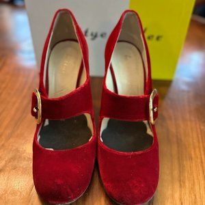 Bettye Muller Red Velvet Shoes